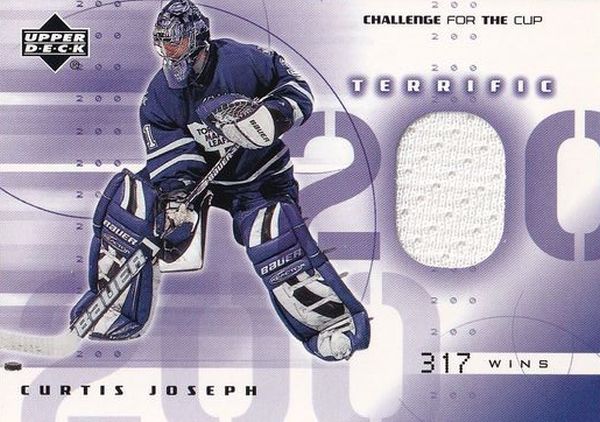 jersey karta CURTIS JOSEPH 01-02 Challenge for the Cup Terrific 200 číslo T-CJ